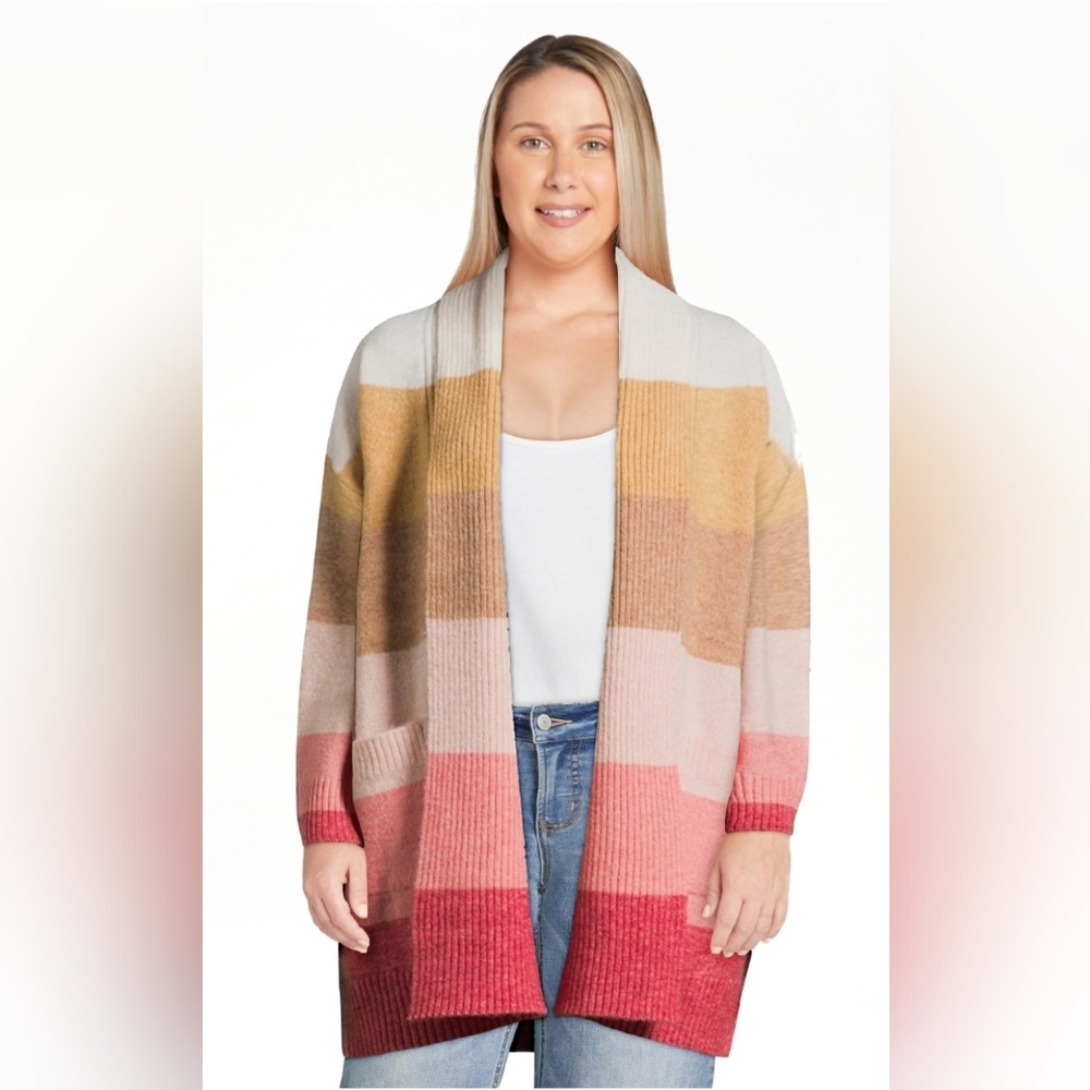 Time and Tru Women's Open Front Cardigan Sweater, Midweight. Size L.
